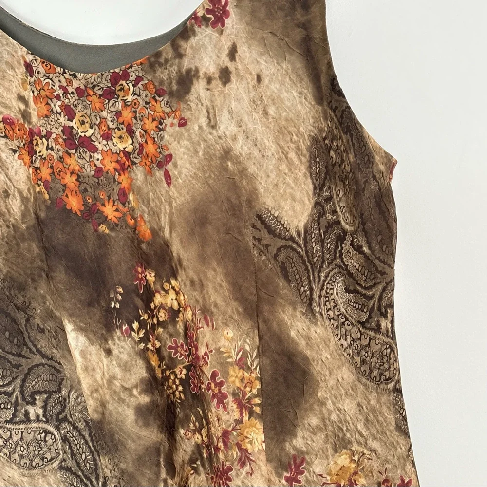 Vintage Y2K Floral Paisley Green Dress Size 16 Whimsycal Fairy Romantic * D49 - Picture 5 of 14